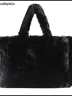 Fluffy Faux Fur Tote Bag Large Capacity Furry Shoulder Handbag